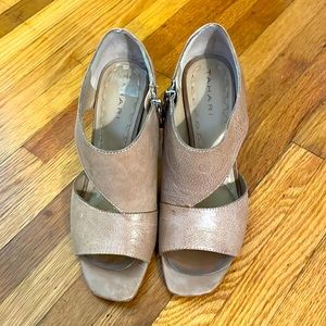 Tan Leather Block Heels